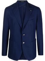 Tagliatore blazer boutonné à détail de broche - Bleu