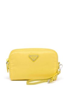 Prada trousse de toilette à plaque logo - Jaune