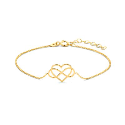 Armband Hart Geelgoud En Infinity 1,0 mm 19 cm