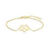 Armband Hart Geelgoud En Infinity 1,0 mm 19 cm