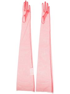 Maison Margiela gants longs en tulle - Rouge