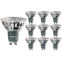 Set van 10 GU10 LED spots 5 Watt Dimbaar 6000K Daglicht wit (vervangt 50W) - thumbnail