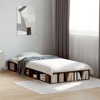 Bedframe bewerkt hout gerookt eikenkleurig 90x190 cm