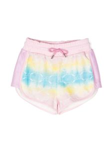 Alberta Ferretti Kids short en coton à imprimé tie-dye - Rose