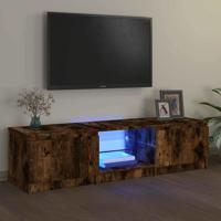Tv-meubel LED-verlichting 140x40x36 cm gerookt eikenkleurig