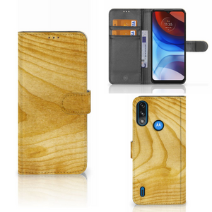 Motorola Moto E7i Power | E7 Power Book Style Case Licht Hout