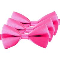 Carnaval verkleed vlinderstrikje - 3x - roze - 12 cm - voor dames/heren - strikken - kleding