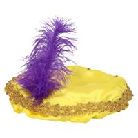 Boland Pieten baret - met veer - geel - voor kinderen - pietenmuts - Sinterklaasfeest