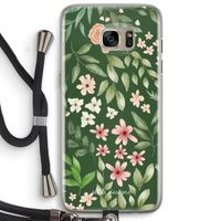 Botanical green sweet flower heaven: Samsung Galaxy S7 Edge Transparant Hoesje met koord
