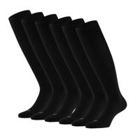Apollo Merinowollen Sokken Kniehoogte 6-pack Zwart-35/38