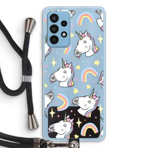 Rainbow Unicorn: Samsung Galaxy A52 Transparant Hoesje met koord