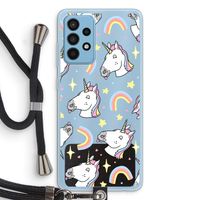 Rainbow Unicorn: Samsung Galaxy A52 Transparant Hoesje met koord