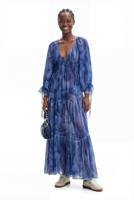 Lange jurk veters - BLUE - S