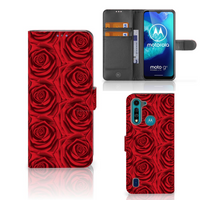 Motorola G8 Power Lite Hoesje Red Roses - thumbnail