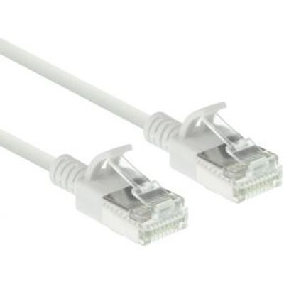 ACT Witte 0,15 meter LSZH U/FTP CAT6A datacenter slimline patchkabel snagless met RJ45 connectoren