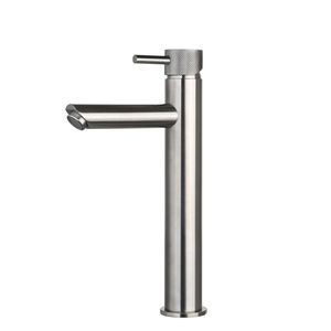 Wastafelmengkraan Opbouw Sanilux Ibex Hoog Rond Met Geribbeld Knop Gunmetal