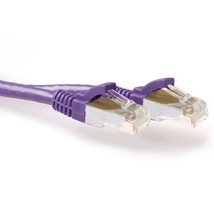 ACT Paarse 20,00 meter SFTP CAT6A patchkabel snagless met RJ45 connectoren