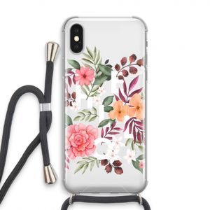 Hello in flowers: iPhone X Transparant Hoesje met koord