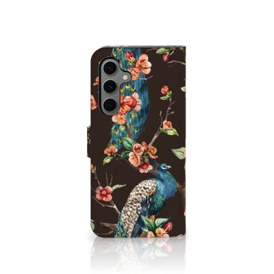 Samsung Galaxy S24 FE | Telefoonhoesje | Met pasjeshouder | Pauw met Bloemen