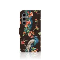 Samsung Galaxy S24 FE | Telefoonhoesje | Met pasjeshouder | Pauw met Bloemen