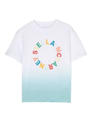 Stella McCartney Kids t-shirt en coton à effet dégradé - Blanc