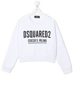 DSQUARED2 KIDS sweat en coton à logo imprimé - Blanc - thumbnail