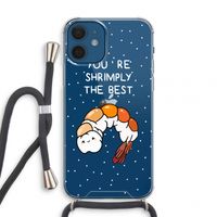 You're Shrimply The Best: iPhone 12 mini Transparant Hoesje met koord