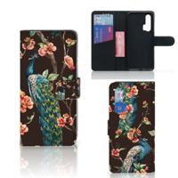 Honor 20 Pro | Telefoonhoesje | Met pasjeshouder | Pauw met Bloemen