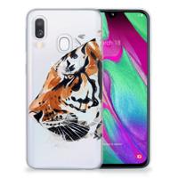 Smartphone hoesje Samsung Galaxy A40 Watercolor Tiger