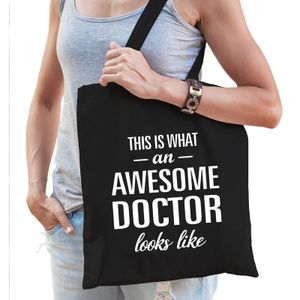 Awesome doctor / dokter cadeau tas zwart voor dames