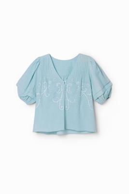 Boho-blouse borduursels - BLUE - L
