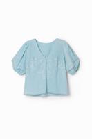 Boho-blouse borduursels - BLUE - L