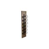 Hangend wijnrek 6 flessen - 20x13x100 - Naturel/zwart - Mangohout/metaal
