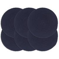 VidaXL Placemats 6 st rond 38 cm katoen effen marineblauw