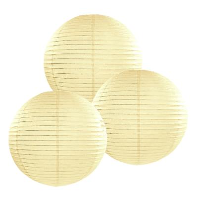 Luxe bol feest lampion - 3x - creme wit - dia 35 cm - papier