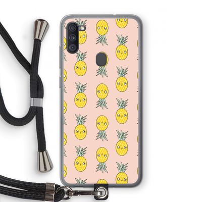 Ananas: Samsung Galaxy A11 Transparant Hoesje met koord