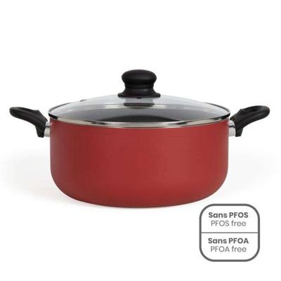 28 cm Dutch oven - LIVOO - MEP151R - Antiaanbaklaag zonder PFOA of PFOS - Siliconen handgrepen - Geschikt voor alle kookplaten inclusief inductie