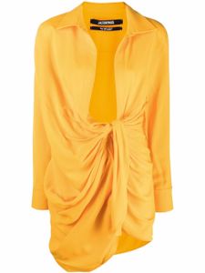 Jacquemus robe courte Bahia à fronces - Orange