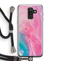 Roze explosie: Samsung Galaxy J8 (2018) Transparant Hoesje met koord
