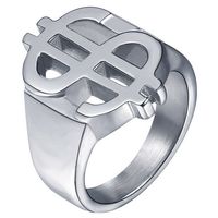 Edelstaal heren ring US Dollar Zilverkleurig