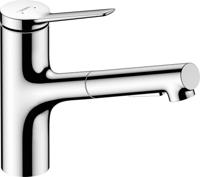 Hansgrohe Zesis M33 ééngreeps keukenkraan 150 met metalen uittrekbare vuistdouche, 2jet, sBox, chroom