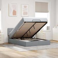 Bed met matras 140x190 cm stof lichtgrijs