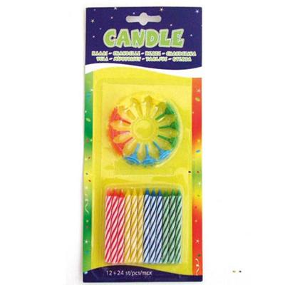 Basic Verjaardagskaarsjes + houder 36 stuks