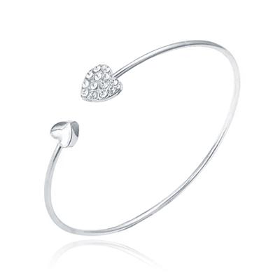 LGT JWLS Bangle Armband met Harten - Zilveren Coating