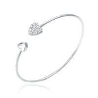 LGT JWLS Bangle Armband met Harten - Zilveren Coating