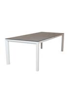 Qopps Cibba tuintafel 220 x 100 Mat wit frame porselein top