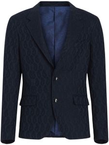 ETRO blazer boutonné à motif cachemire en jacquard - Bleu