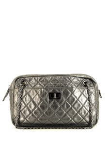 CHANEL Pre-Owned sac porté épaule Camera métallisé en cuir - Gris