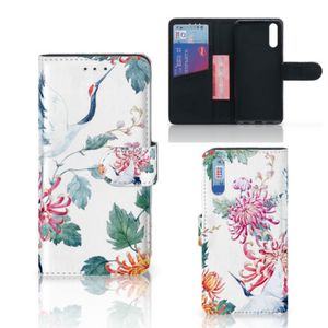 Huawei P20 Telefoonhoesje met Pasjes Bird Flowers