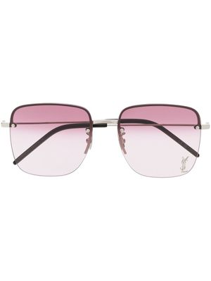 Saint Laurent Eyewear lunettes de soleil à monture carrée - Argent